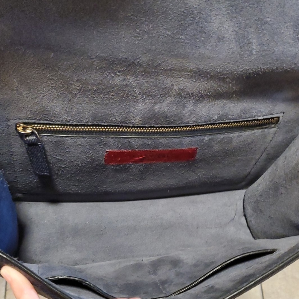 Valentino Glamrock pebbled leather Navy bag - Picture 5 of 8